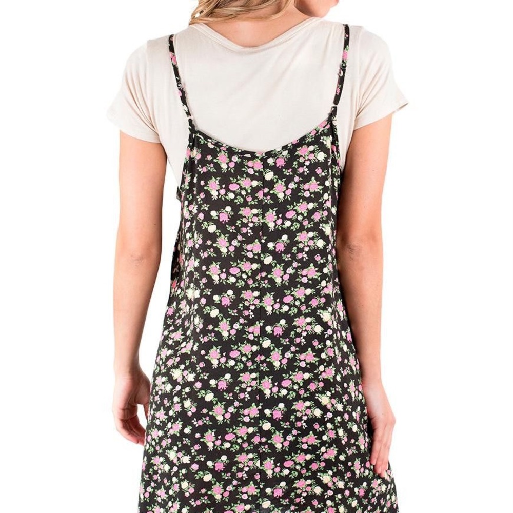 Tresics Luxe Black Floral T-Shirt Dress